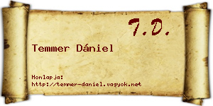Temmer Dániel névjegykártya